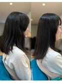 小顔ネビージュワンレン/縮毛矯正/髪質改善/ツヤ髪/くせ毛