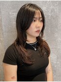 姫カットレイヤーロングミディアムハッシュカット20代30代#5