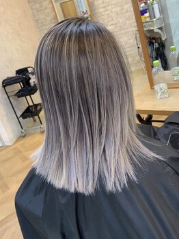 パルフェ ヘアー バイ オーク 九大学研都市(parfait hair byOAK)の写真/【九大学研都市駅すぐ♪】バレイヤージュ/ハイライトで立体感のある髪色に。周りと差をつける色味を実現◎