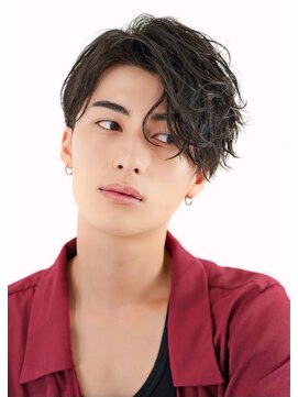 オーシャントーキョー 心斎橋(OCEAN TOKYO WEST) 波巻きパーマかきあげシースルー耳掛けセンターパート