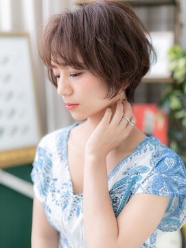 カバーヘア ブリス 志木南口駅前店(COVER HAIR bliss) ★くすみベージュ抜け感刈り上げショートマッシュ30代40代★1