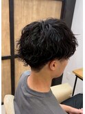 ツイストスパイラルマッシュツーブロック刈り上げ