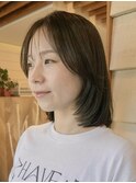 韓国風大人レイヤーカット/ミディアムレイヤー/顔まわり/船橋駅