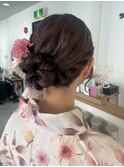 岡山ヘアセット　浴衣ヘア