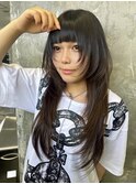 ハイライトカラーミルクティーベージュレイヤーカット