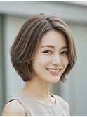白髪ぼかしハイライトブリーチミルクティーベージュ