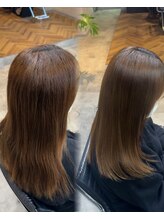 カラーの色が綺麗に見えない？実は艶が無い髪は赤みが強く見えやすい、髪質を変えて赤みも除去♪