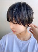 前髪あり耳掛け丸みくびれショートボブ20代30代40代50代