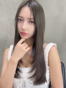 オーウェル 銀座(Owelle) 【Owelle 銀座】オリーブグレージュ レイヤー 艶髪 新橋