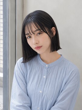 ワゴンバイアフロート(Wagon by afloat) ワンレン×切りっぱなしボブ/ダークブルー20代30代丸顔面長池袋