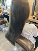 カーキアッシュ×こなれロング×アースカラー/オリーブグリーン
