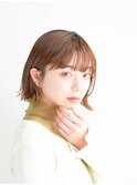 顔型別ヘアスタイル特集/マロンベージュ/Aラインボブ/新宿