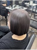 脱白髪染め/白髪ぼかし/透明感ボブ/ダークアッシュ/イメチェン