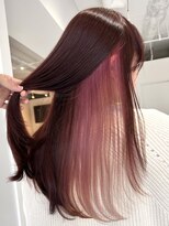 ヨロ 小岩(YOLO) 小岩インナーカラーピンクブリーチなしピンクブラウン