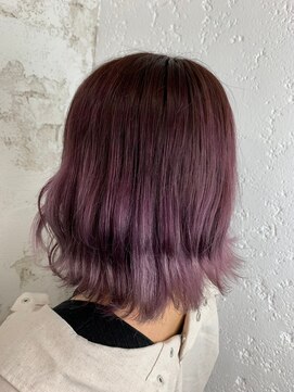 アジールヘア 所沢プロペ通り店(agir hair) イメチェン似合わせカットボブパープルヴァイオレット所沢練馬