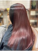 ツヤ髪セクションカラーチェリーレッド【千葉】