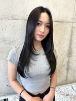ユイマァル 岡山店(YUIMARL)&nbsp;20代30代ロング黒髪韓国レイヤー顔周りカット岡山レイヤーカット