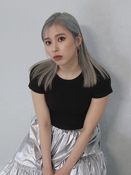 エスアンドケー 下通店(S&K) ブルーシルバー/顔周り/ストレート