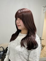 ピヨン 心斎橋(piLLon) チェリーレッド/顔まわりカット/ブリーチなしカラー