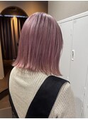 ピンクボブ/ハイトーンWカラー