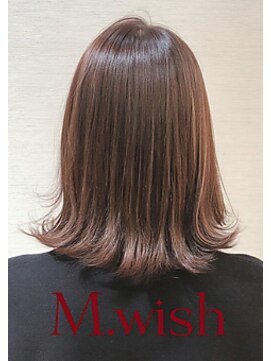エムウィッシュ(M Wish) 白髪ぼかしハイライト×艶感ミディアムカラー