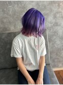 圧倒的な存在感！バイオレットグラデーションボブ