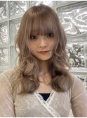 韓国ハッシュレイヤーヘーゼルラテモカベージュグレージュカラー