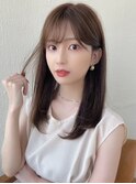 20代30代40代小顔ワンカール シースルーバング ベージュカラー