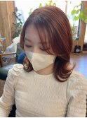韓国風くびれヘア◎オレンジカラー