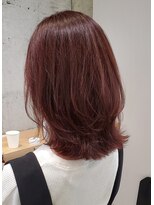 ガーデン オオタカノモリ(garden otakanomori)&nbsp;暖色カラー韓国ミディ×ピンクベージュくびレイヤーカット