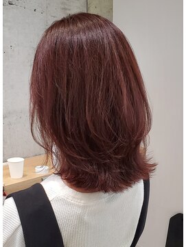 ガーデン オオタカノモリ(garden otakanomori) 暖色カラー韓国ミディ×ピンクベージュくびレイヤーカット