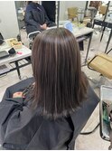 ペールベージュハイライト小顔ワンレンケアブリーチ所沢練馬韓国