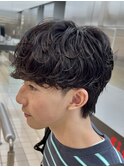 シャドウパーマ2way無造作スパイラルパーマ微分け韓国マッシュ