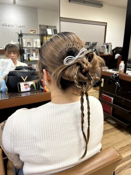 デビュー ヘアーメイク ホワイトグレージュ/デジタルパーマ/チェリーブラウン/宜野湾