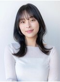 韓国レイヤー顔周りカット透明感カラー髪質改善艶髪シースルー
