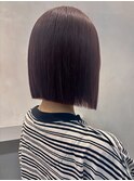 切りっぱなしボブ×チェリーピンク