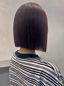 ソワ 北千住(soi) 切りっぱなしボブ×チェリーピンク