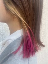 ビューティーヘア ケア 東尾道店(beauty Hair Care)&nbsp;インナーピンクグラデーション/切りっぱなしボブ/外ハネ