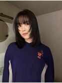 レイヤーボブ顔まわりカットレイヤーカット透明感カラーベージュ