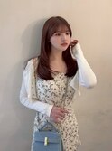 ミナ_黒髪小顔オリーブグレーココアベージュクラゲヘアー