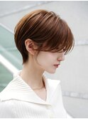 表参道白髪ぼかしマッシュショートヘアッシュベージュ40代50代
