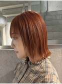 オレンジカラーブリーチカラーダブルカラーケアブリーチ暖色ヘア