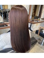 ジュエ (jouer) ツヤ髪ラベンダーピンク髪質改善ストレートロング