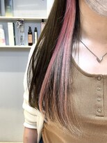 ベルベットヘア 千早店(Velvet hair) ホワイトピンクイヤリングカラー 【福岡聖容】