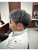 ホワイトメッシュ×ピンパーマ