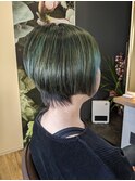 アシンメトリー◆グリーンメッシュ