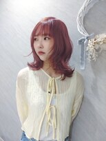 ハイストリートヘア(High street Hair)&nbsp;ミディアムレイヤー×キャンディピンク