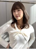 前髪イメチェンアンブレラカラーウェーブパーマ風こなれミディ