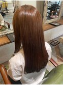 レイヤーカット/シースルーバング/オリーブベージュ