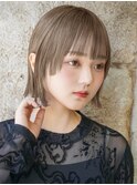 大人可愛い20代30代40代黒髪前下がりひし形小顔ボブ
